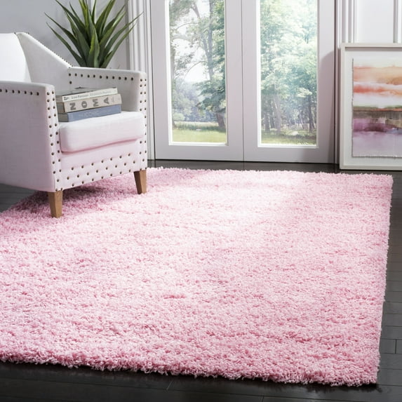 SAFAVIEH Lavena Solid Plush Shag Area Rug, Pink, 6' x 9'