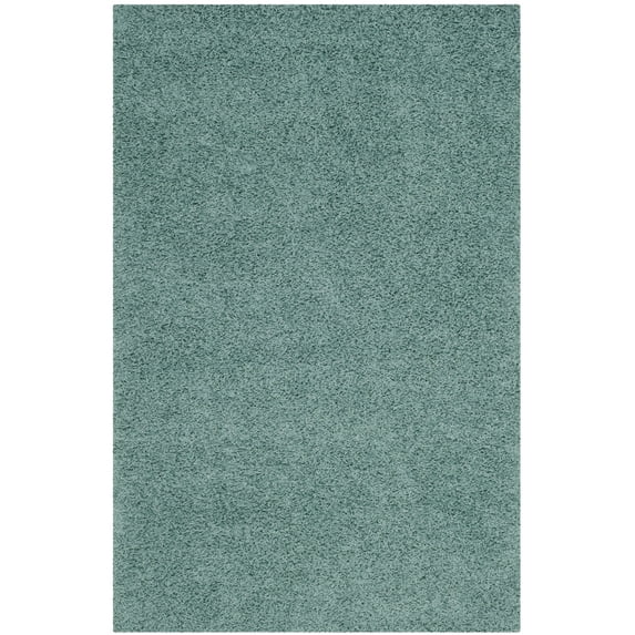 SAFAVIEH Lavena Solid Plush Shag Area Rug, Seafoam, 5'1" x 7'6"