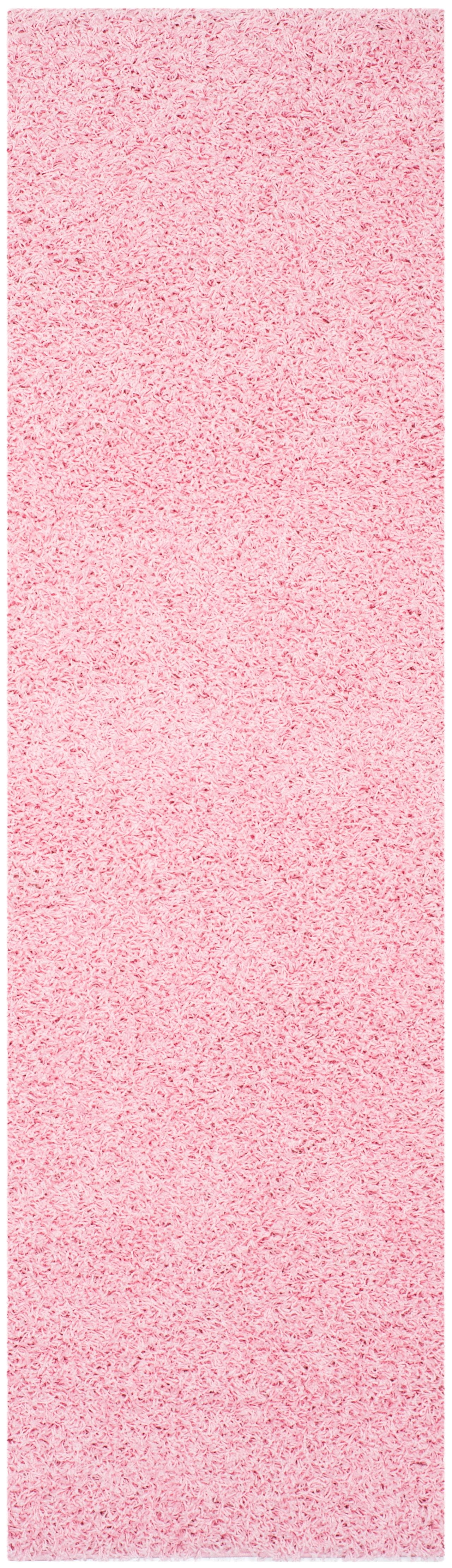 SAFAVIEH Lavena Solid Plush Shag Runner Rug, Pink, 2'3" x 8'