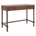 thumbnail image 1 of SAFAVIEH Layce Solid Retro 2 Drawer Writing Desk, Brown, 1 of 15