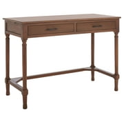 SAFAVIEH Layce Solid Retro 2 Drawer Writing Desk, Brown