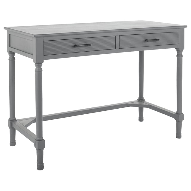 SAFAVIEH Layce Solid Retro 2 Drawer Writing Desk, Distressed Grey