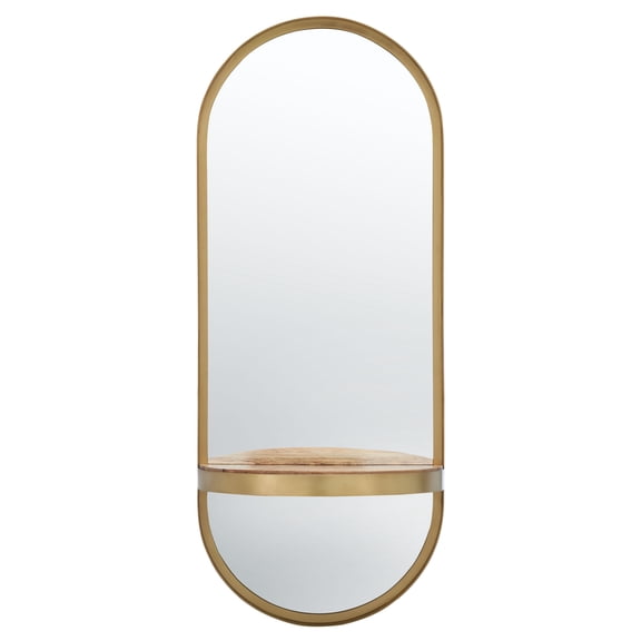 SAFAVIEH Laycie 18 in. x 44.5 in. Solid Frame Mirror, Brushed Brass