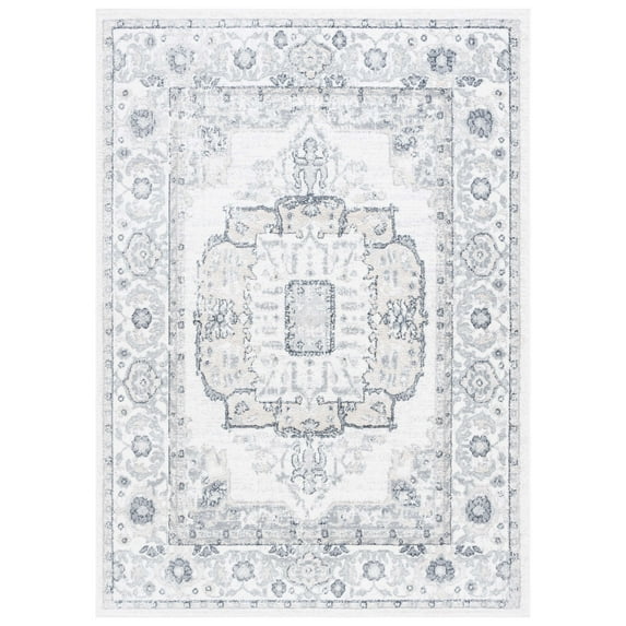 SAFAVIEH Layla Brenton Oriental Area Rug, Ivory Grey/Charcoal, 4'5" x 6'5"