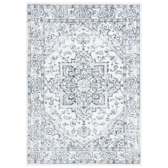 SAFAVIEH Layla Clayton Oriental Area Rug, Ivory Grey/Charcoal, 4'5" x 6'5"