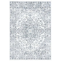 SAFAVIEH Layla Clayton Oriental Area Rug, Ivory Grey/Charcoal, 4'5" x 6'5"