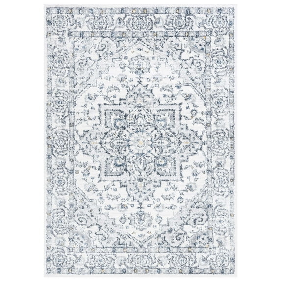 SAFAVIEH Layla Clayton Oriental Area Rug, Ivory Grey/Charcoal, 4'5" x 6'5"