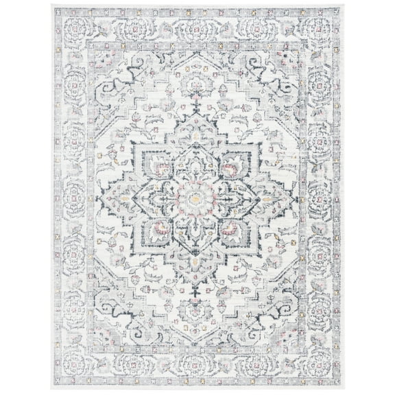 SAFAVIEH Layla Clayton Oriental Area Rug, Ivory Grey/Charcoal, 8' x 10'