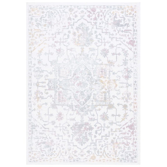 SAFAVIEH Layla Dania Oriental Area Rug, Ivory Grey/Pink, 4'5" x 6'5"
