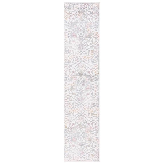 SAFAVIEH Layla Dania Oriental Runner Rug, Ivory Grey/Pink, 2'2" x 9'