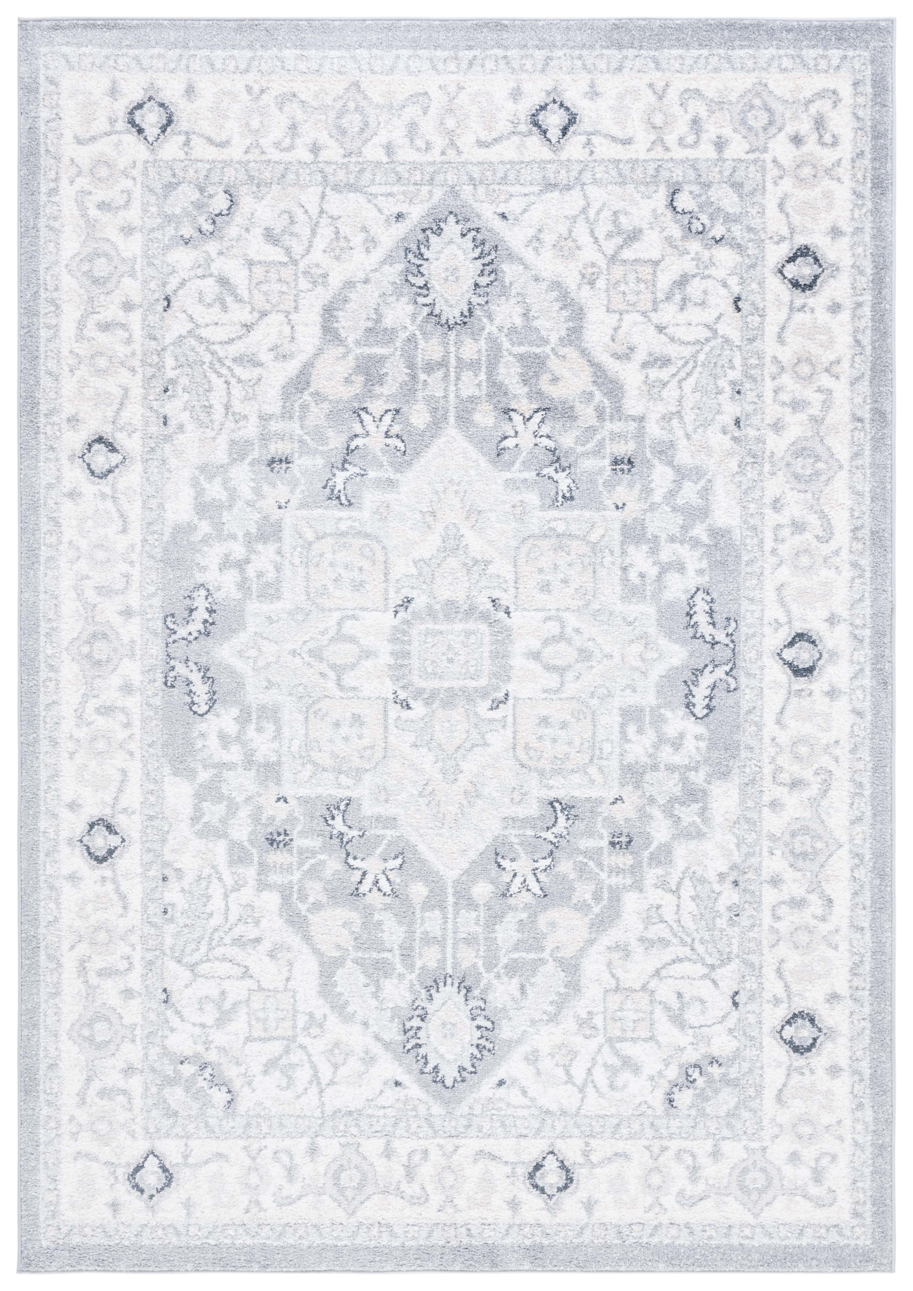 SAFAVIEH Layla Darrell Oriental Area Rug, Ivory Grey/Charcoal, 5'5