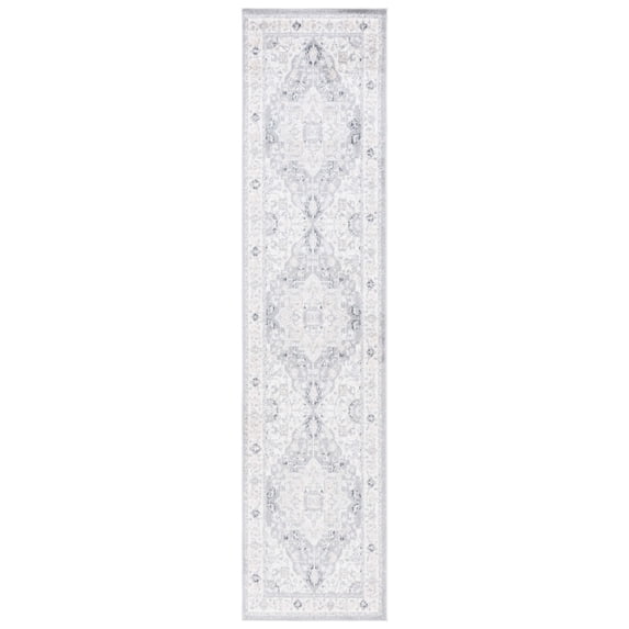 SAFAVIEH Layla Darrell Oriental Runner Rug, Ivory Grey/Charcoal, 2'2" x 9'