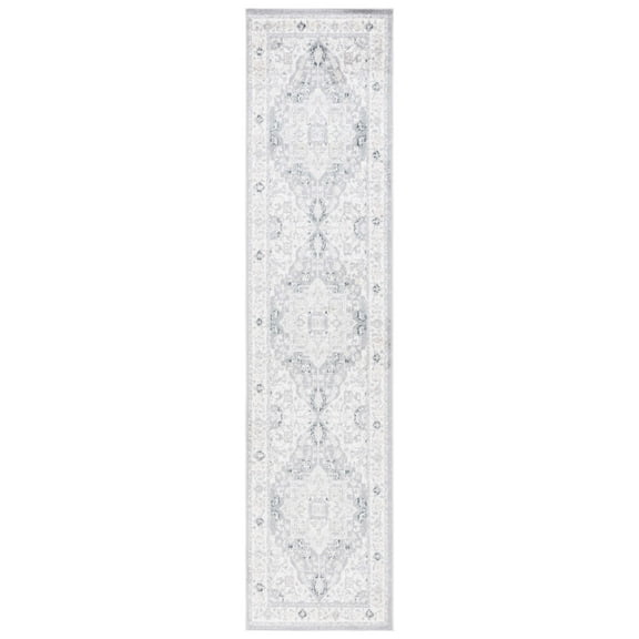 SAFAVIEH Layla Darrell Oriental Runner Rug, Ivory Grey/Charcoal, 2'2" x 9'