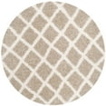 thumbnail image 1 of SAFAVIEH Layla Geometric Plush Shag Area Rug, Beige/Ivory, 6' x 6' Round, 1 of 8