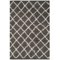 thumbnail image 1 of SAFAVIEH Layla Geometric Plush Shag Area Rug, Dark Grey/Ivory, 4' x 6', 1 of 5
