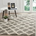 thumbnail image 1 of SAFAVIEH Layla Geometric Plush Shag Area Rug, Grey/Ivory, 4' x 6', 1 of 8