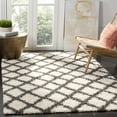thumbnail image 1 of SAFAVIEH Layla Geometric Plush Shag Area Rug, Ivory/Dark Grey, 8'6" x 12', 1 of 8