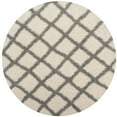 thumbnail image 1 of SAFAVIEH Layla Geometric Plush Shag Area Rug, Ivory/Grey, 6' x 6' Round, 1 of 8