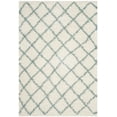 thumbnail image 1 of SAFAVIEH Layla Geometric Plush Shag Area Rug, Ivory/Seafoam, 6' x 9', 1 of 6