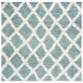 thumbnail image 1 of SAFAVIEH Layla Geometric Plush Shag Area Rug, Seafoam/Ivory, 6' x 6' Square, 1 of 5