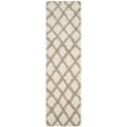 thumbnail image 1 of SAFAVIEH Layla Geometric Plush Shag Runner Rug, Ivory/Beige, 2'3" x 8', 1 of 7