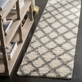 thumbnail image 1 of SAFAVIEH Layla Geometric Plush Shag Runner Rug, Ivory/Grey, 2'3" x 8', 1 of 7