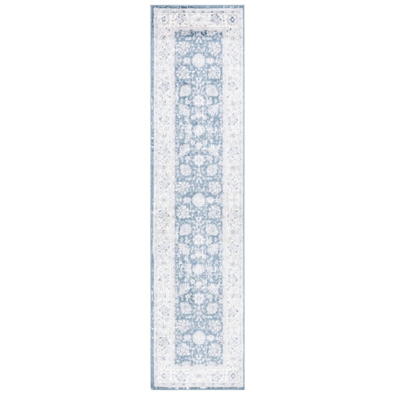 SAFAVIEH Layla Ifrit Oriental Runner Rug, Blue/Ivory Grey, 2'2" x 9'