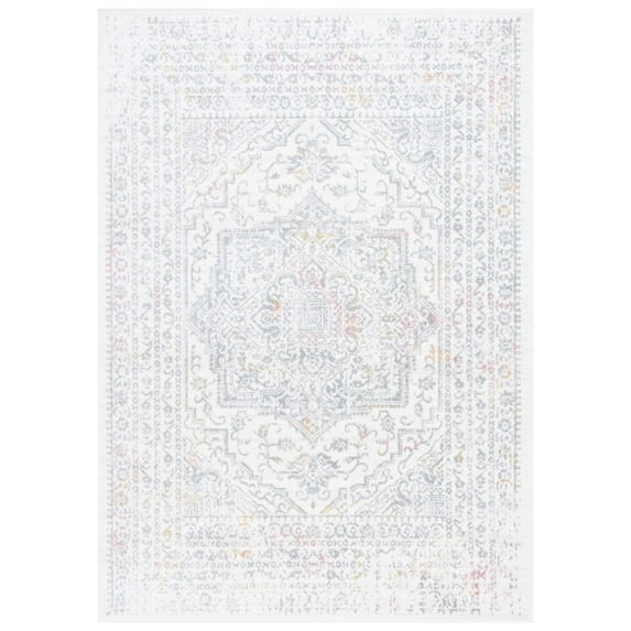 SAFAVIEH Layla Janine Oriental Area Rug, Ivory Grey/Pink, 4'5" x 6'5"
