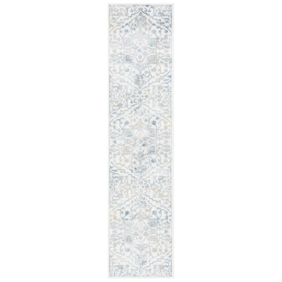 SAFAVIEH Layla Jermaine Floral Runner Rug, Ivory Grey/Blue, 2'2" x 9'