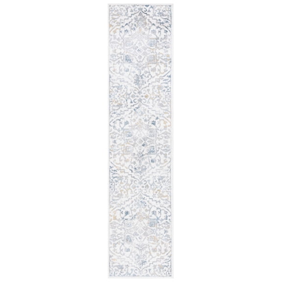 SAFAVIEH Layla Jermaine Floral Runner Rug, Ivory Grey/Blue, 2'2" x 9'