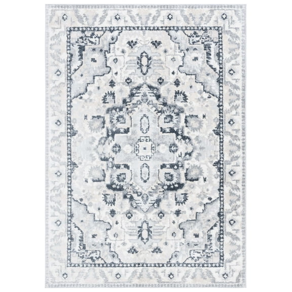 SAFAVIEH Layla Jerri Oriental Area Rug, Ivory Grey/Charcoal, 5'5" x 7'6"