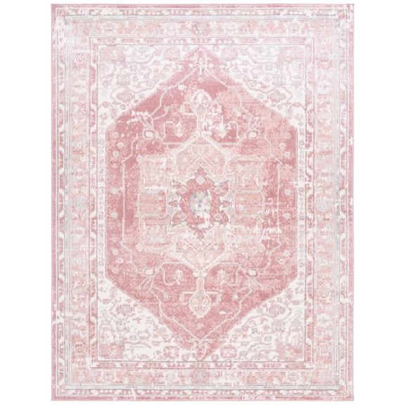 SAFAVIEH Layla Leah Oriental Area Rug, Ivory Grey/Pink, 8' x 10'