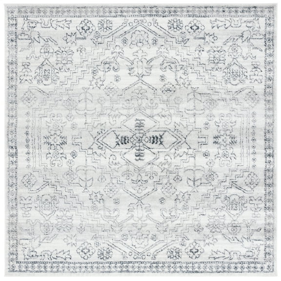 SAFAVIEH Layla Salem Oriental Area Rug, Ivory Grey/Blue, 6'7" x 6'7" Square