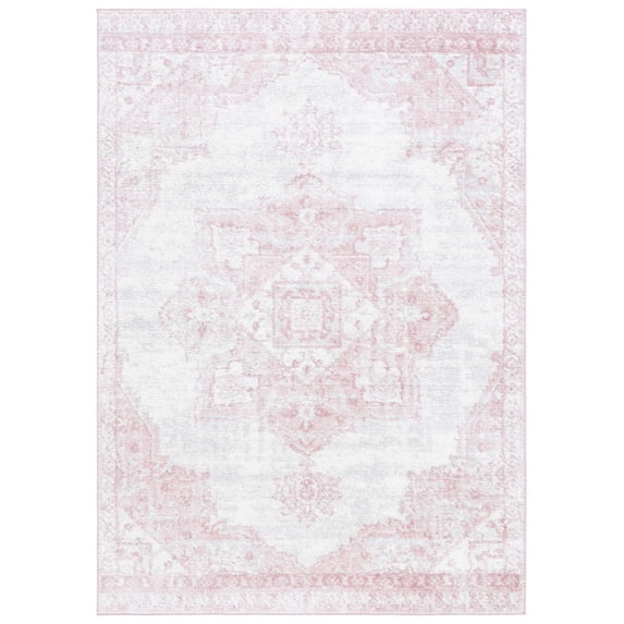 SAFAVIEH Layla Yorick Oriental Area Rug, Ivory Grey/Pink, 4'5" x 6'5"