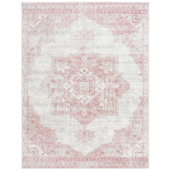 SAFAVIEH Layla Yorick Oriental Area Rug, Ivory Grey/Pink, 8' x 10'