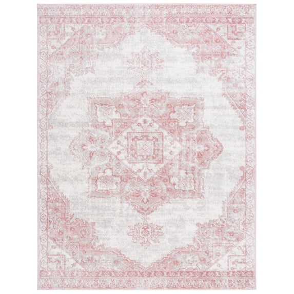 SAFAVIEH Layla Yorick Oriental Area Rug, Ivory Grey/Pink, 9' x 12'