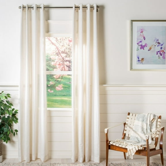 SAFAVIEH Layland Glam Grommet Curtain Window Panel, 52" x 84", Beige