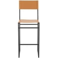 thumbnail image 1 of SAFAVIEH Layne Scandinavian Style Barstool, Cognac/Black (18 in. W x 18 in. D x 43 in. H), 1 of 10