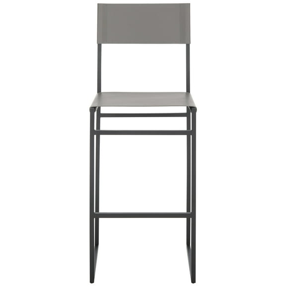 SAFAVIEH Layne Scandinavian Style Barstool, Grey/Black (18 in. W x 18 in. D x 43 in. H)