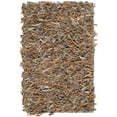 thumbnail image 1 of SAFAVIEH Leather Shag Dimitri Solid Area Rug, Beige, 2' x 3', 1 of 3
