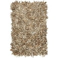 thumbnail image 1 of SAFAVIEH Leather Shag Dimitri Solid Area Rug, Beige, 4' x 6', 1 of 3