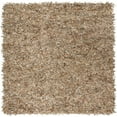 thumbnail image 1 of SAFAVIEH Leather Shag Dimitri Solid Area Rug, Beige, 5' x 5' Square, 1 of 3