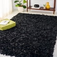 thumbnail image 1 of Safavieh Leather Dimitri Solid Shag Area Rug, Black, 5' x 8', 1 of 11