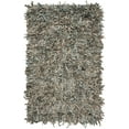 thumbnail image 1 of SAFAVIEH Leather Shag Dimitri Solid Area Rug, Grey/Beige, 4' x 6', 1 of 3