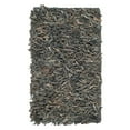thumbnail image 1 of SAFAVIEH Leather Shag Dimitri Solid Area Rug, Grey/Beige, 5' x 5' Round, 1 of 10