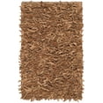 thumbnail image 1 of SAFAVIEH Leather Shag Dimitri Solid Area Rug, Light Gold, 2' x 3', 1 of 3