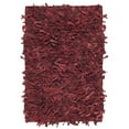 thumbnail image 1 of SAFAVIEH Leather Shag Dimitri Solid Area Rug, Red, 5' x 5' Square, 1 of 7