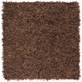 thumbnail image 1 of SAFAVIEH Leather Shag Dimitri Solid Area Rug, Saddle, 5' x 5' Square, 1 of 4