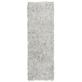 thumbnail image 1 of SAFAVIEH Leather Shag Dimitri Solid Runner Rug, Grey/White, 2' x 8', 1 of 3