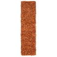 thumbnail image 1 of Safavieh Leather Dimitri Solid Shag Runner Rug, Orange, 2'3" x 9', 1 of 8